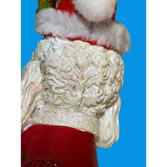 Pier 1 White Poodle Holiday Dog Resin Christmas Ornament - Picture 11 of 13